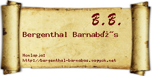 Bergenthal Barnabás névjegykártya